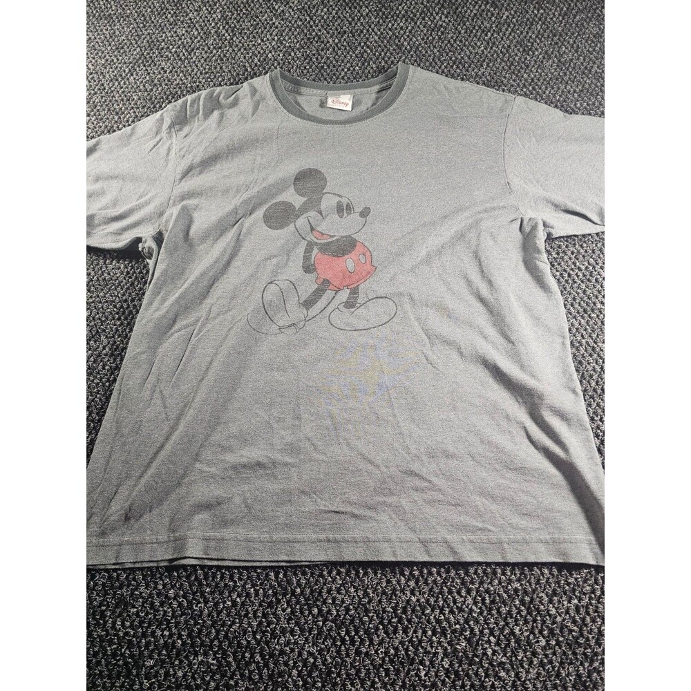 Disney Store Mickey Mouse T Shirt Mens 2XL Gray Made in USA Vintage Graphic Tee